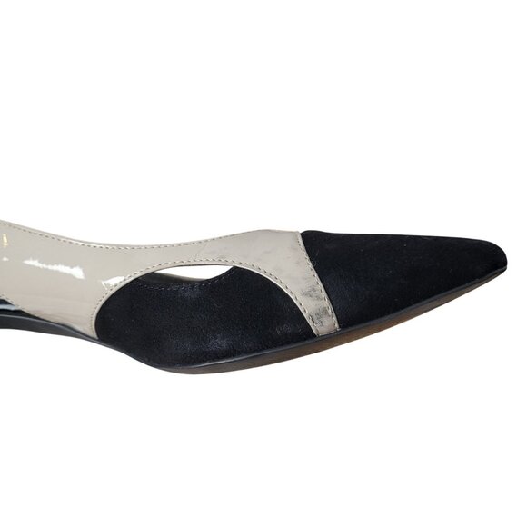 Black & Beige Kitten Heel Pumps By Via Neroli - Picture 12 of 16